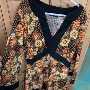 Earth colored flower print blouse